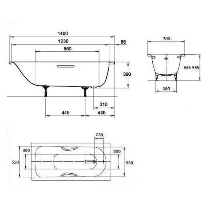 Ванна стальная KALDEWEI SANIFORM PLUS 360 белая 1400x700мм (111500010001)