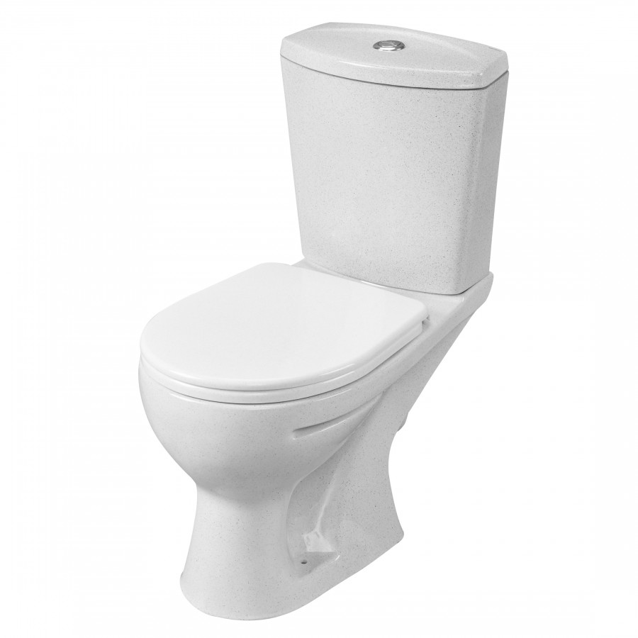 Унитаз-компакт "Ультра" косой выпуск с кнопочной арматурой и сиденьем,крап на белом Унитаз-компакт "Ультра" косой выпуск с кнопочной арматурой и сиденьем,крап на белом