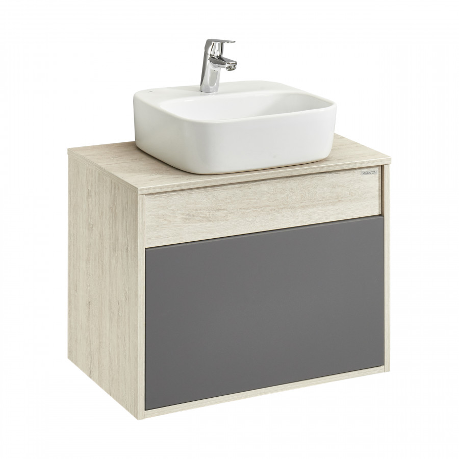 Тумба ЛОФТ УРБАН 65, серый графит, дуб орегон (под раковину MILA 35, MILA 40, ОДРИ 42)