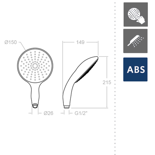 Душевая лейка из ABS-пластика 3518 с 3 режимами