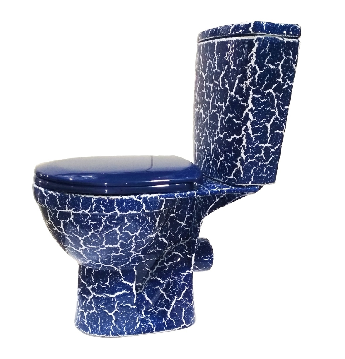 РИО Унитаз-компакт гориз. вып., 2-х реж. арм. "Уклад", сид. полип. "Уклад", синий кракелюр, ROSA РИО Унитаз-компакт гориз. вып., 2-х реж. арм. "Уклад", сид. полип. "Уклад", синий кракелюр, ROSA