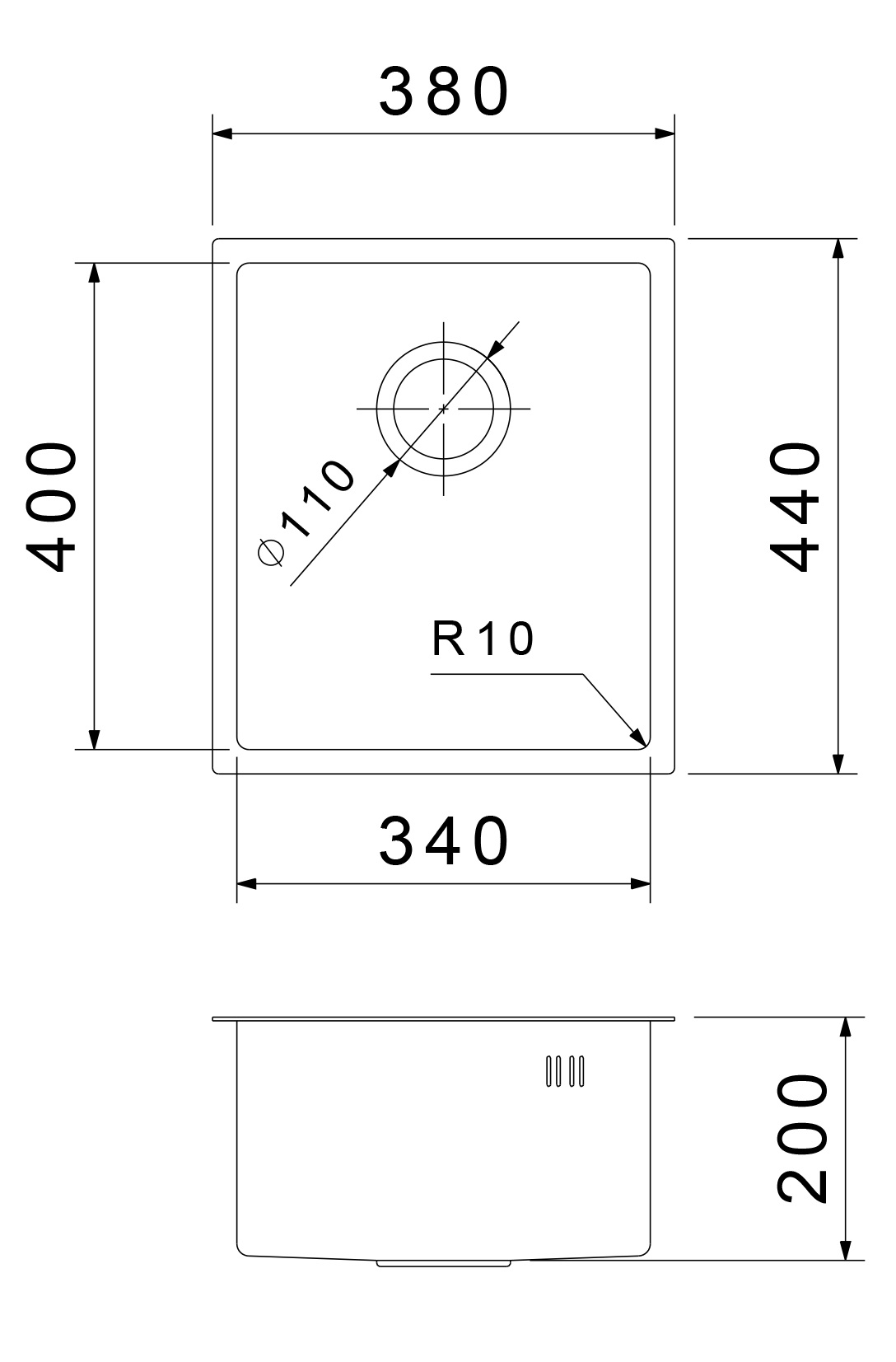 Rivelato Rinox 3844 UN PVD black Мойка нерж.сталь 1 чаша 380*440*200 мм арт.3844 UN PVD black купить оптом и для комплектации объектов в компании «Лаваль».