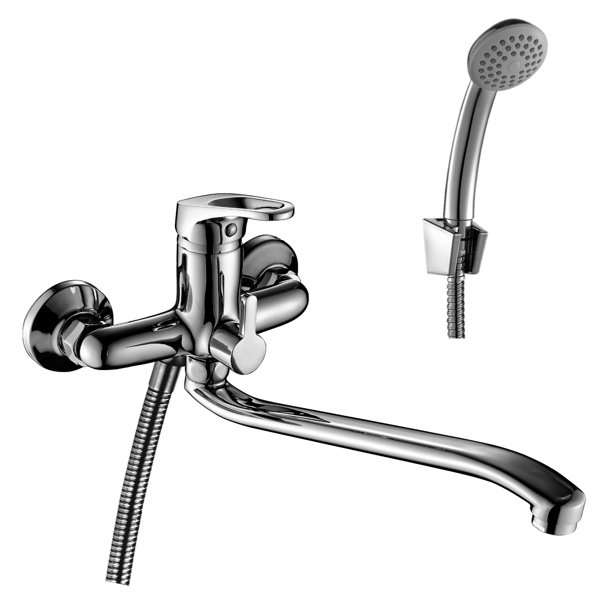 B35 Смеситель для ванны, S-обр.пов.излив 350мм, р/ОД, хром, ROS, B35-34