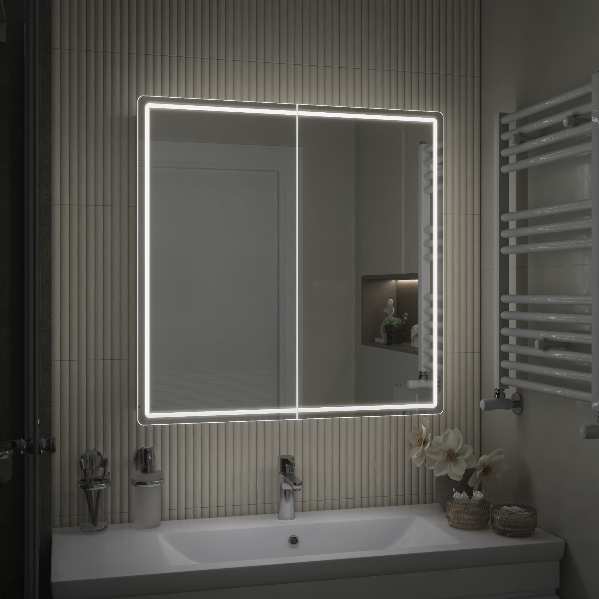 Зеркальный шкаф VIGO Geometry Classic 80 подвесной белый (118)