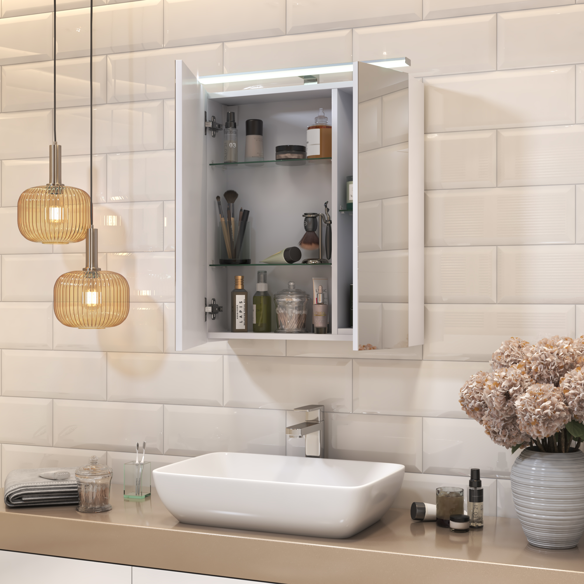 Зеркальный шкаф VIGO Plaza 60 подвесной белый (zsh.PLA.60.El) Зеркальный шкаф VIGO Plaza 60 подвесной белый (zsh.PLA.60.El)