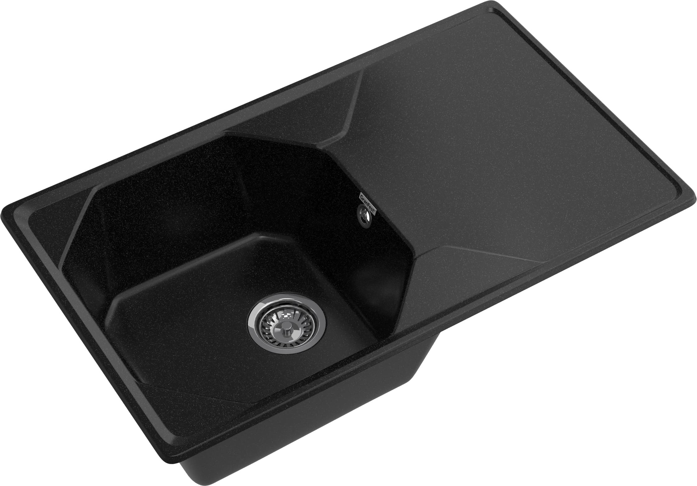 GRANFEST Мойка композит UNIQUE, GF-U-840L, чаш+кр 840*500, черный