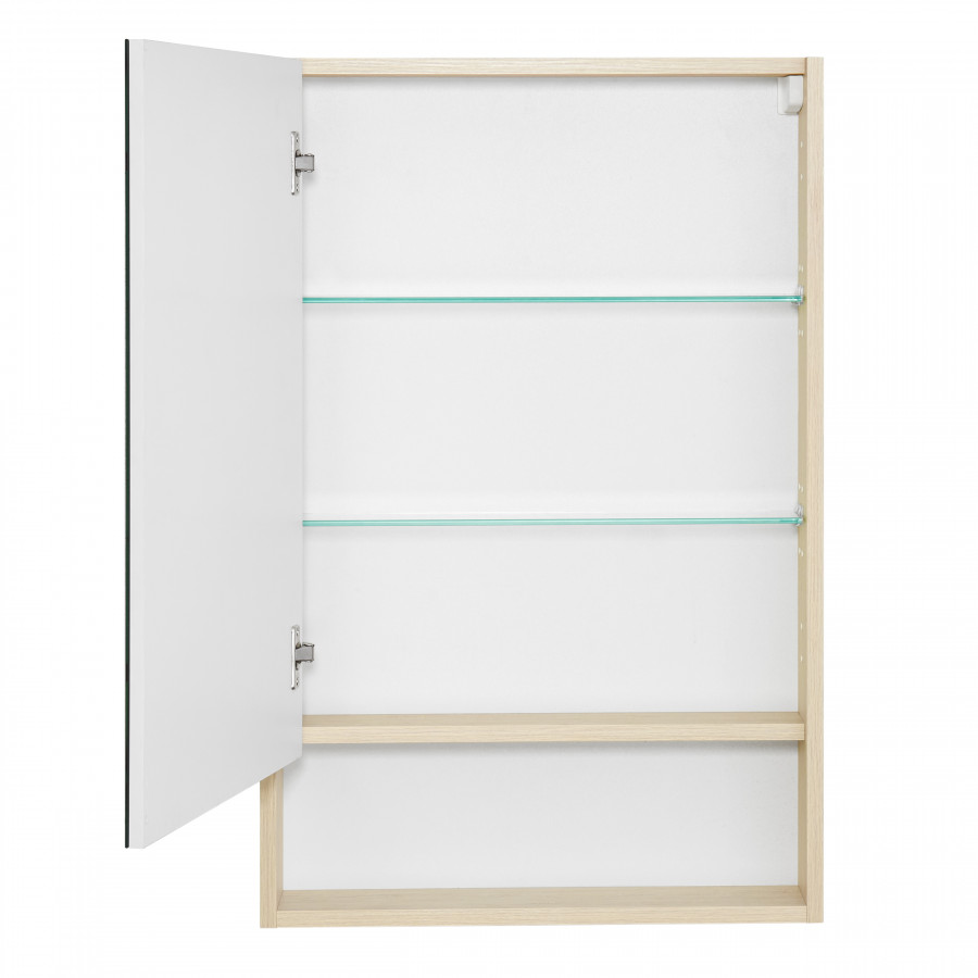 Зеркальный шкаф СКАНДИ 55, белый, дуб верона