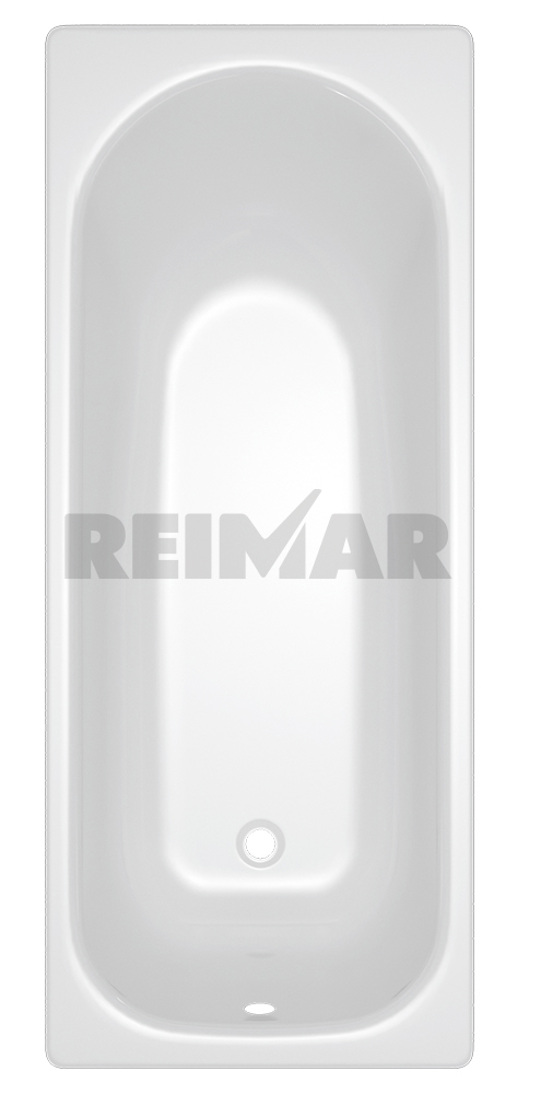 REIMAR Ванна стальная 160x70x40 cм. с опорной подставкой, без ранта, белая орхидея, форма Аула, ВИЗ