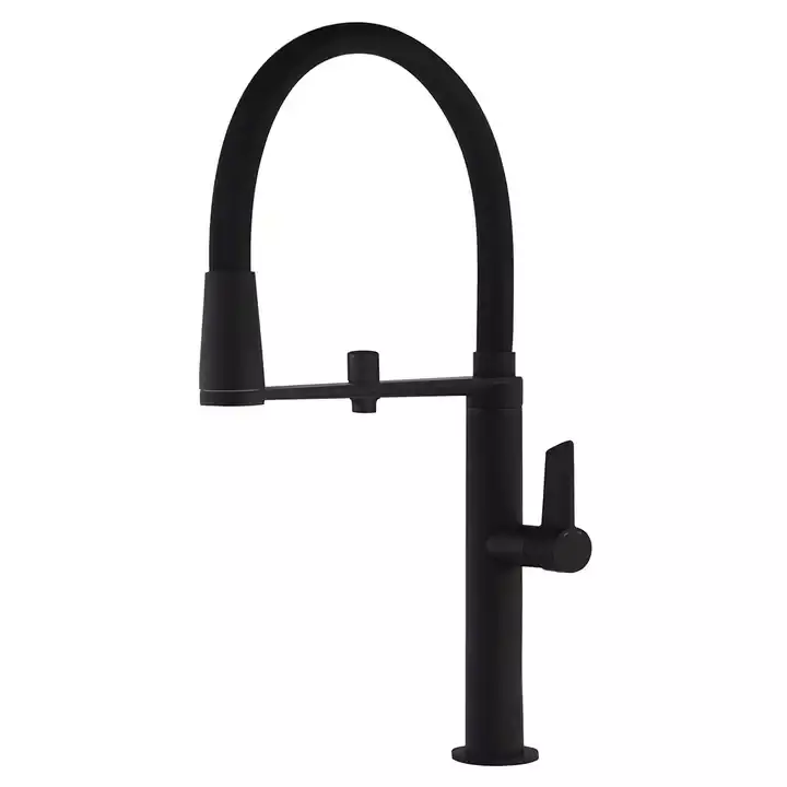 Cмеситель высокий для кухни однорычажный с гибким поворотным изливом и подключением питьевой воды 89