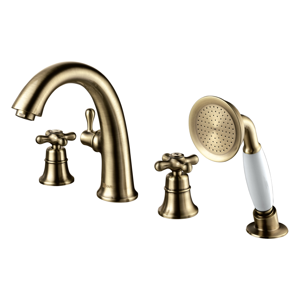 Vintage Смеситель на борт ванны, на борт 4отв. с изливом 178мм, р/ДВ, бронза, LM, LM2841B