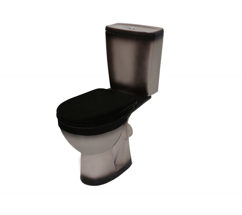 РИО Унитаз-компакт горизонт. вып., 2-х реж. арматура "Уклад", сид. полипр. "Уклад", черный, ROSA РИО Унитаз-компакт горизонт. вып., 2-х реж. арматура "Уклад", сид. полипр. "Уклад", черный, ROSA