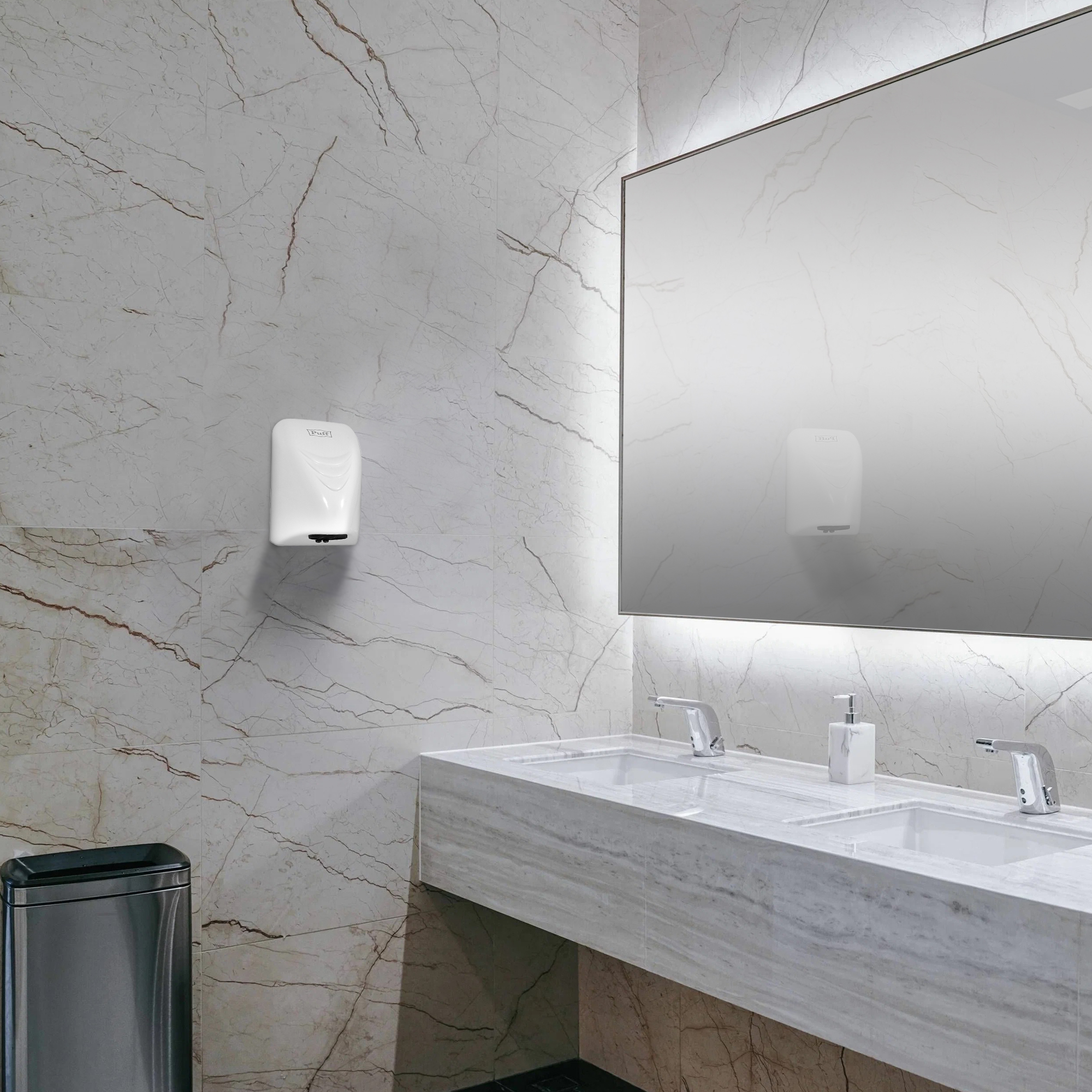 Электросушитель для рук PUFF-8814 малошумный, белый 0,8 кВт (1401.321)