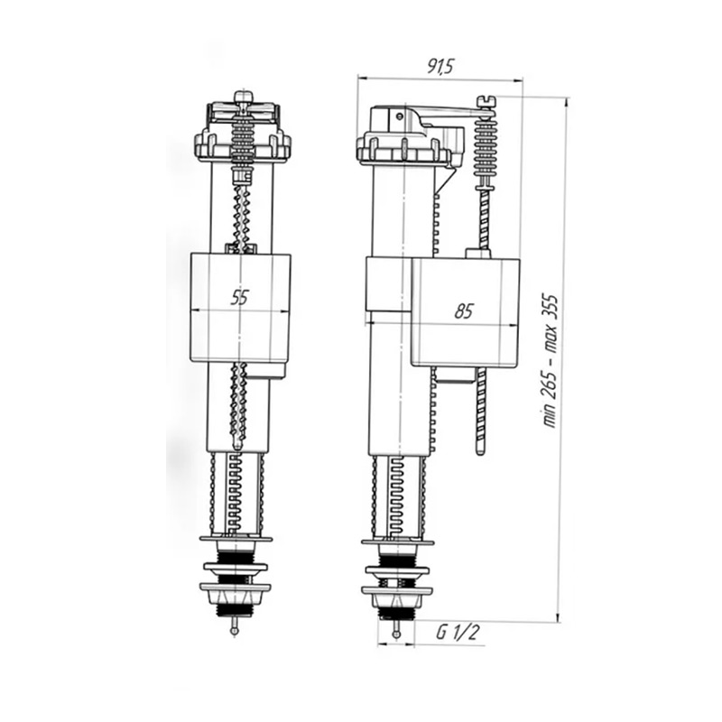 Клапан наливной нижний АНИ Пласт WCM0102 к инсталляции 1/2 дюйма