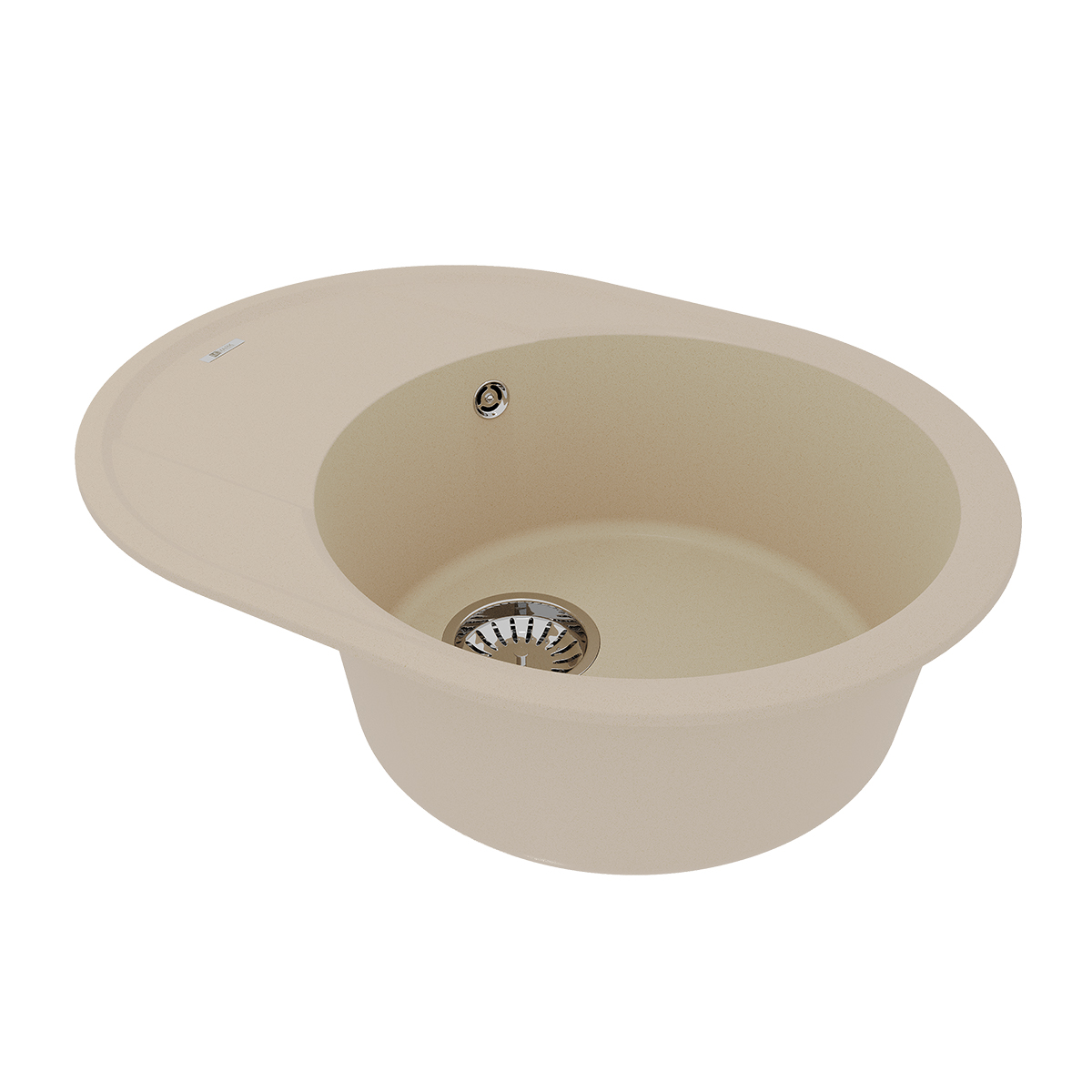 Кухонная мойка Lemark LACHA 620 врезная овальная с крылом из кварцгранита, Бежевый Кухонная мойка Lemark LACHA 620 врезная овальная с крылом из кварцгранита, Бежевый