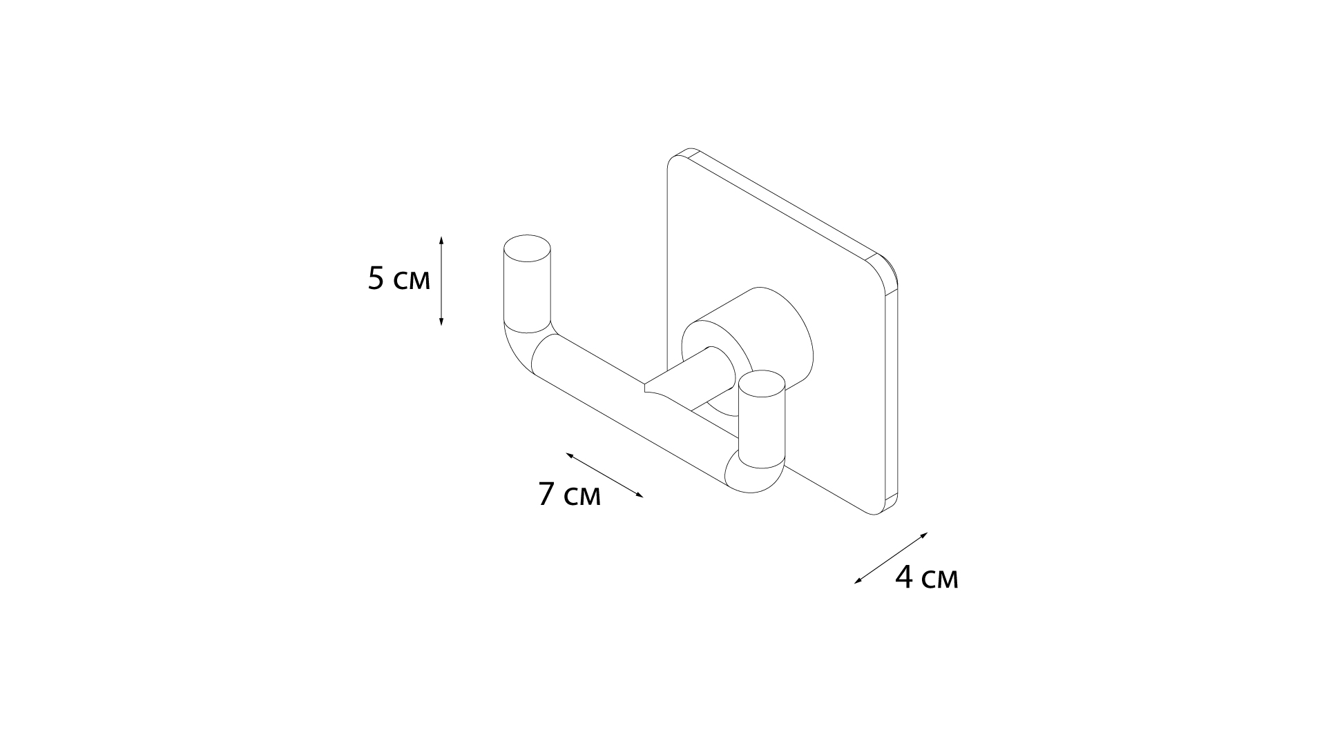 Крючок двойной FIXSEN Square (FX-93105A) Крючок двойной FIXSEN Square (FX-93105A)