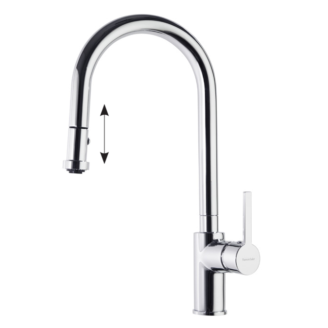 Смеситель высокий для кухни однорычажныйс выдвижной лейкой DRAKO 337902V2