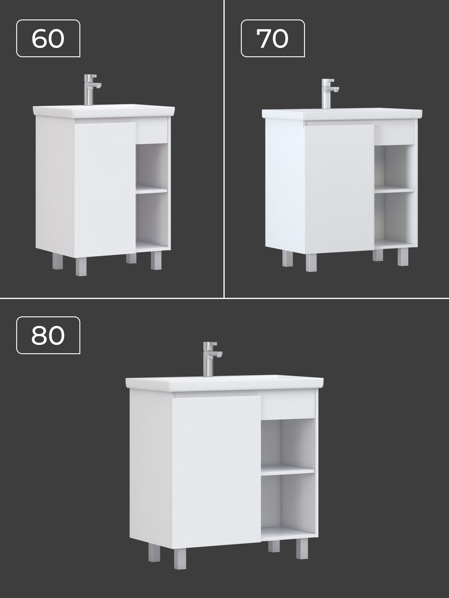 Тумба под раковину VIGO Milos 60 (Como) 316 белый