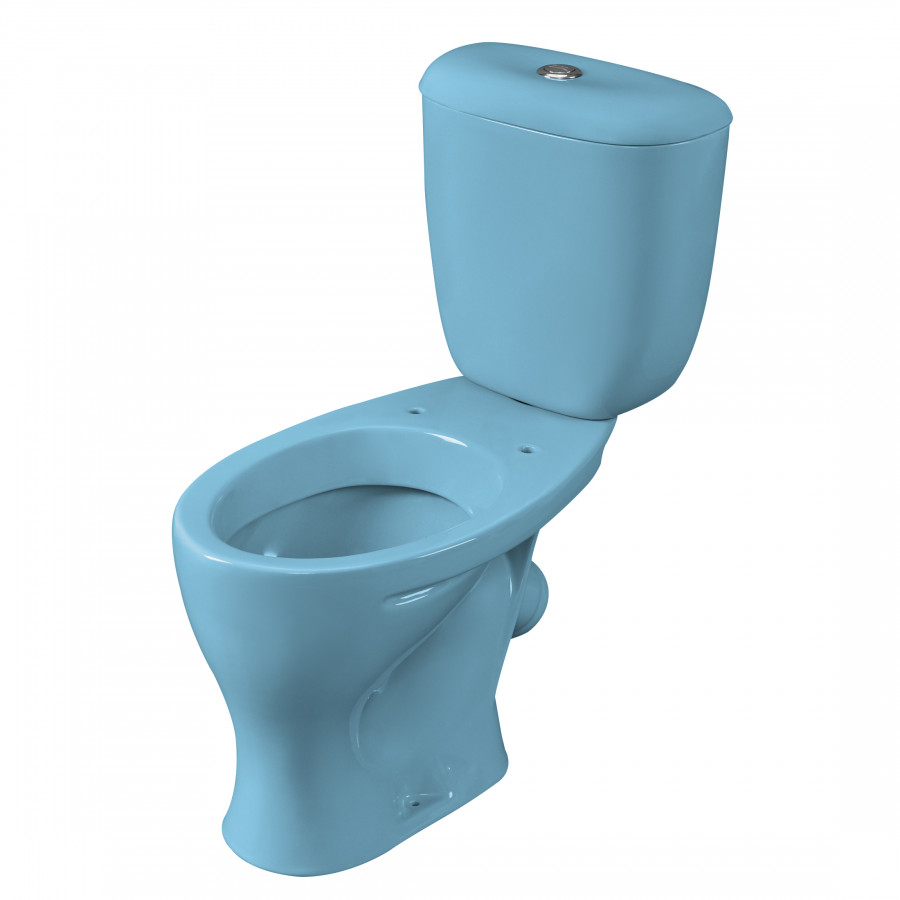 Унитаз-компакт "Воротынский" косой выпуск, ниж. под., с кнопочной арматурой и сиденьем, голубой  С Унитаз-компакт "Воротынский" косой выпуск, ниж. под., с кнопочной арматурой и сиденьем, голубой  С