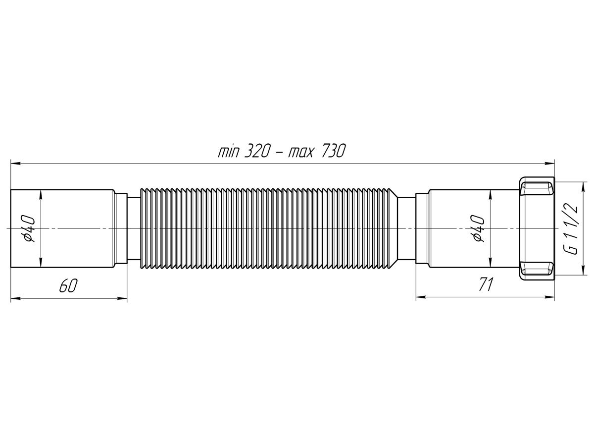 Гибкая труба 1 1/2"*40, ANI PLAST Гибкая труба 1 1/2"*40, ANI PLAST