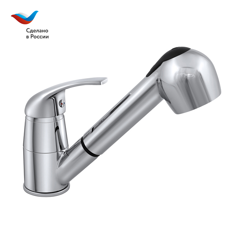 ДАЧА Смеситель для мойки с вытяжным изливом, одноручный, СЛАВЕН, В23