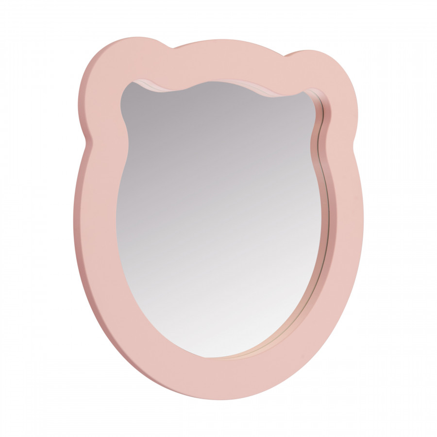 Зеркало КАСПЕР МИШКА, фигурное, розовый матовый