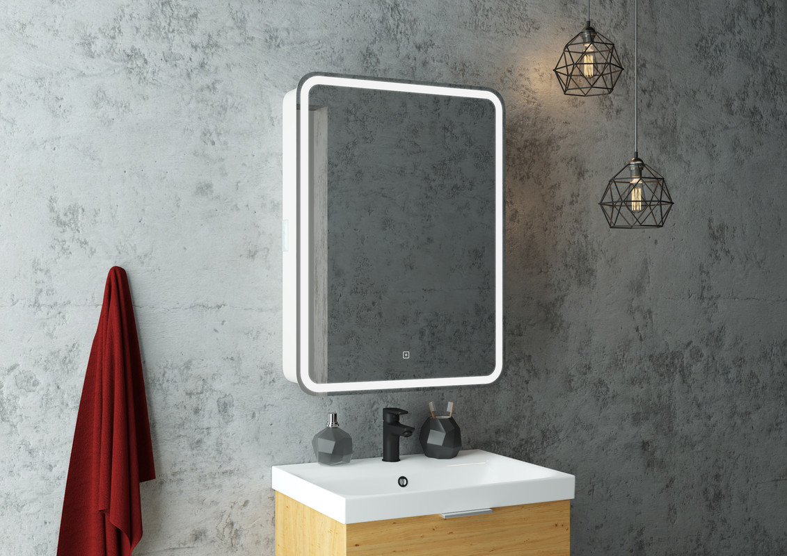 Зеркало-шкаф Elliott LED 600х800 правый с розеткой