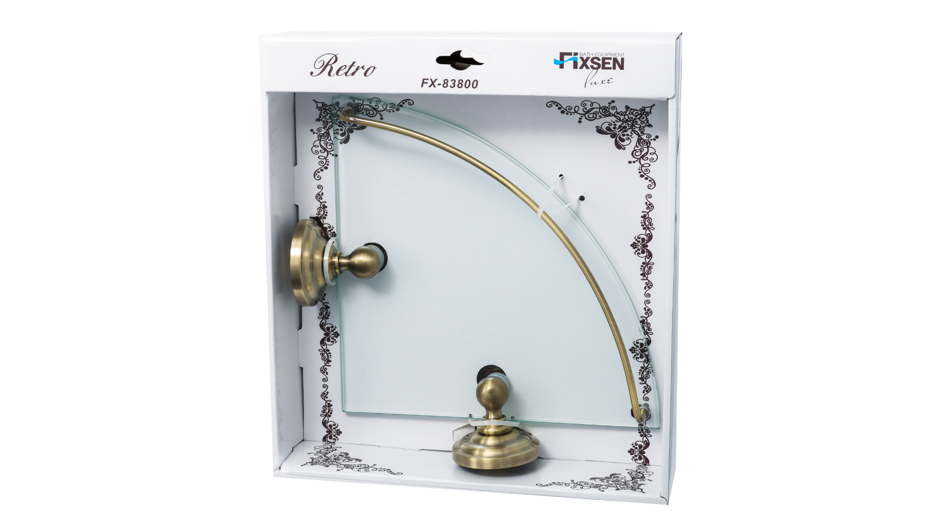 Полка стеклянная угловая FIXSEN Retro (FX-83803A) Полка стеклянная угловая FIXSEN Retro (FX-83803A)