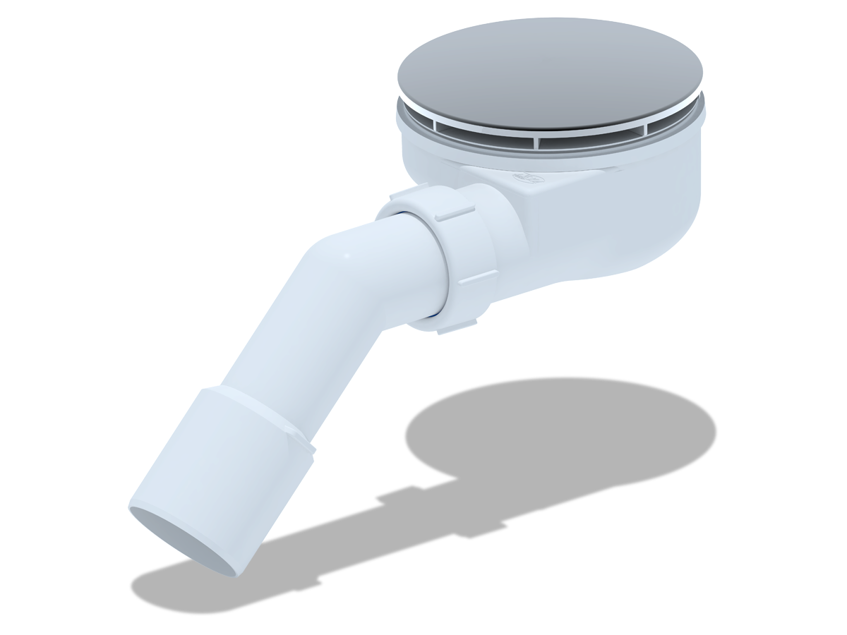 сифон для душевого поддона 1 1/2*90, h 53 мм, с переходной трубой 45 40*50,(вальцовка), ANI PLAST