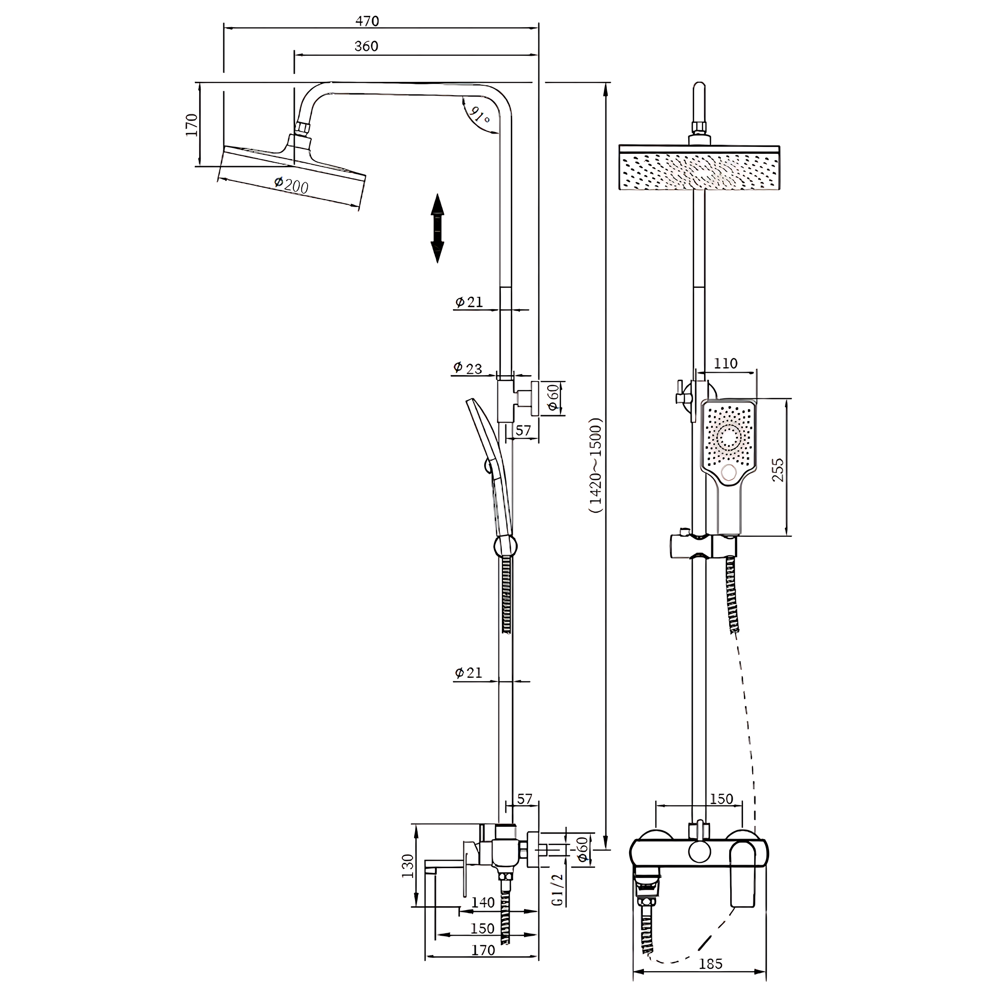 Душевая система TOKITO RAIN хром (TOK-RAI-1023)