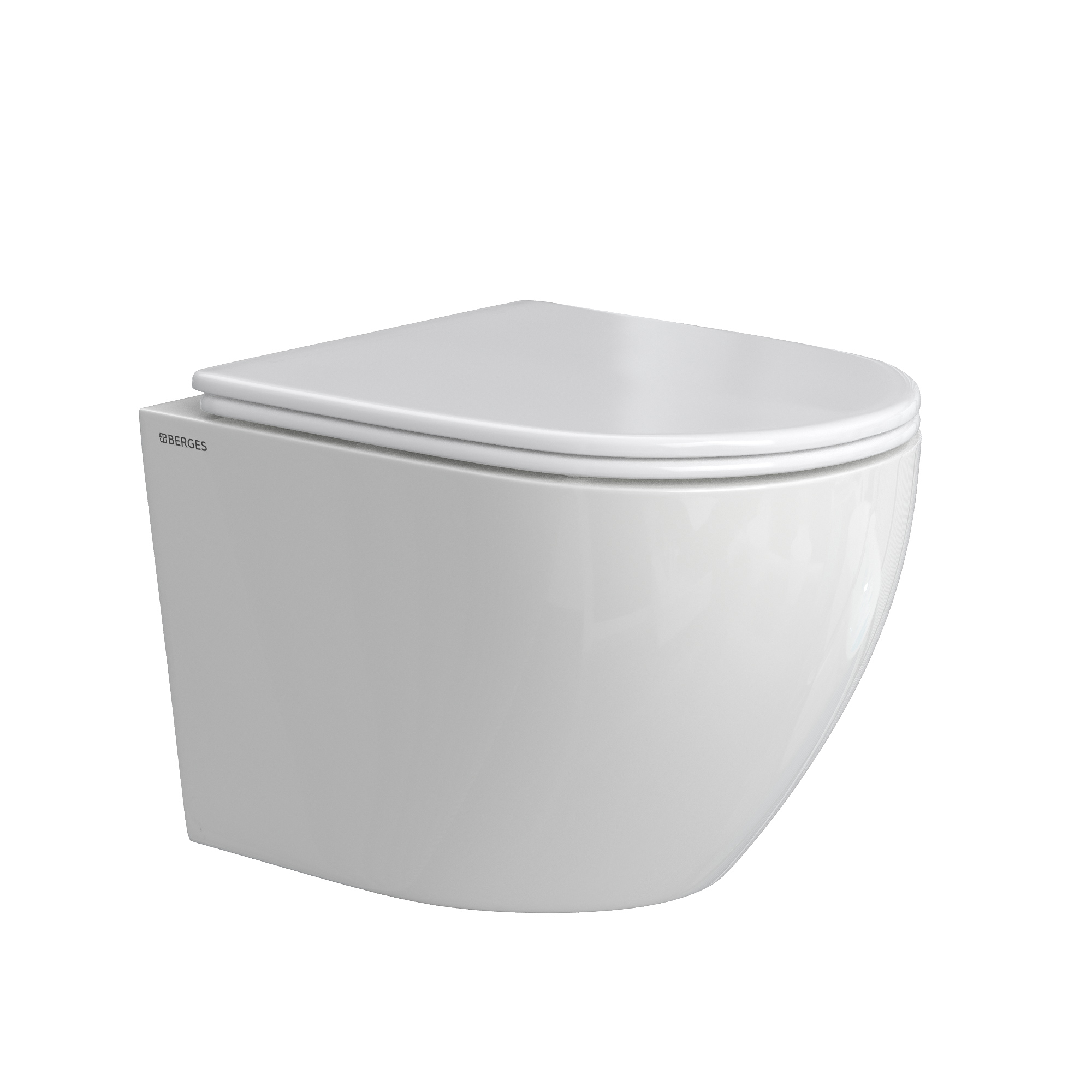 Унитаз подвесной OKUS Rimless, сиденье дюропласт, микролифт, быстросьем, белый, BERGES Унитаз подвесной OKUS Rimless, сиденье дюропласт, микролифт, быстросьем, белый, BERGES