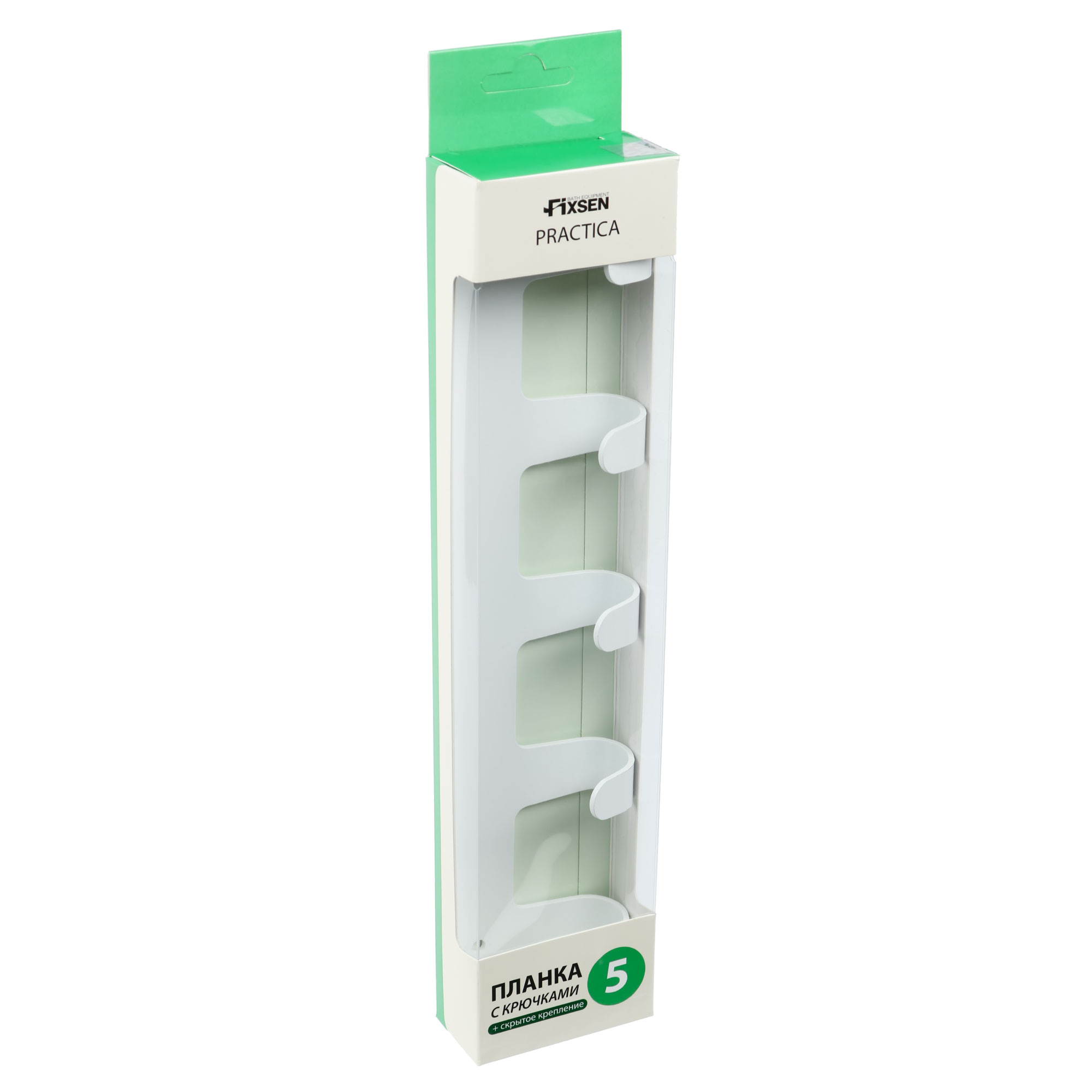 Планка 5 крючков Fixsen, FX-805W-5, белый Планка 5 крючков Fixsen, FX-805W-5, белый