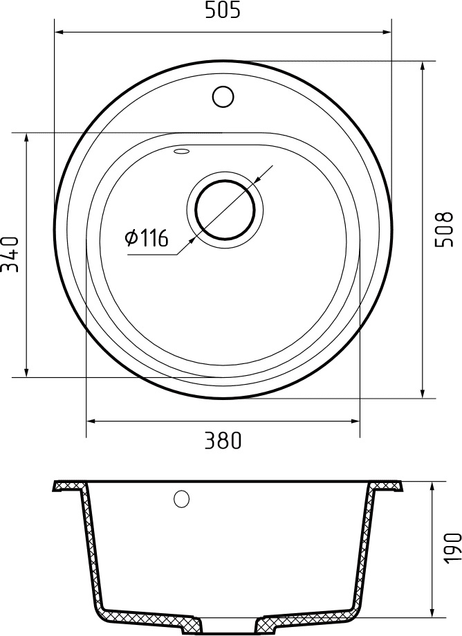 GRANFEST Мойка композит RONDO GF-R--510  D=510мм  терракот  арт.GF-