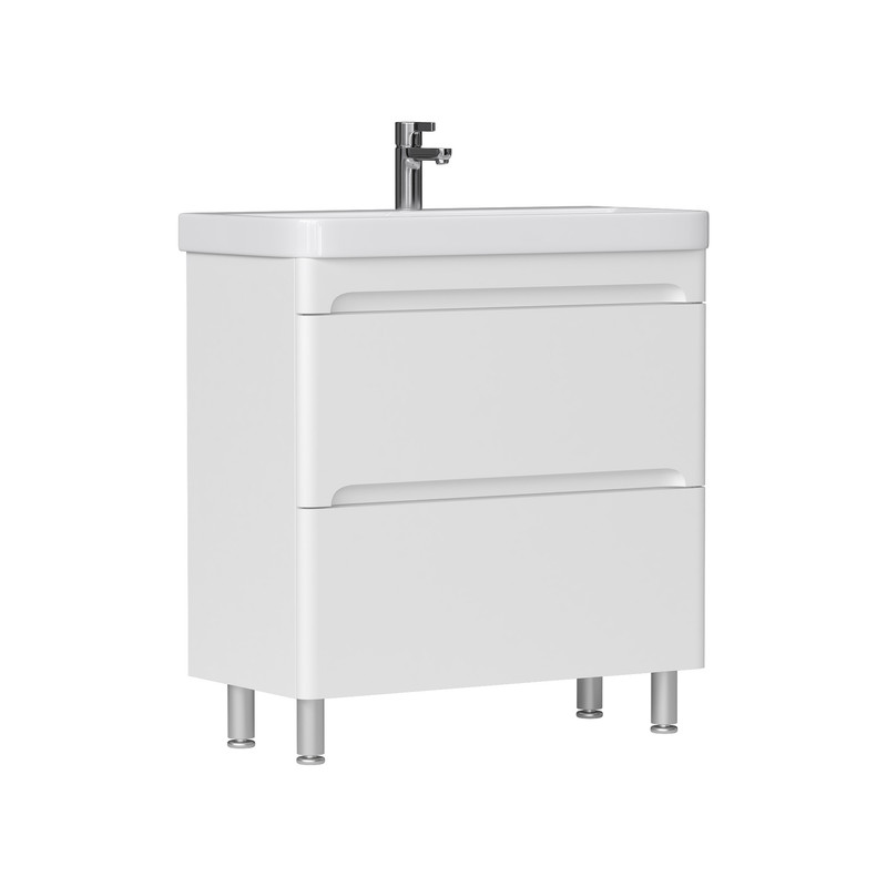 Тумба EQUIL Nice 80 напольная 2 ящ. белая (под раковину 9595-80) Тумба EQUIL Nice 80 напольная 2 ящ. белая (под раковину 9595-80)