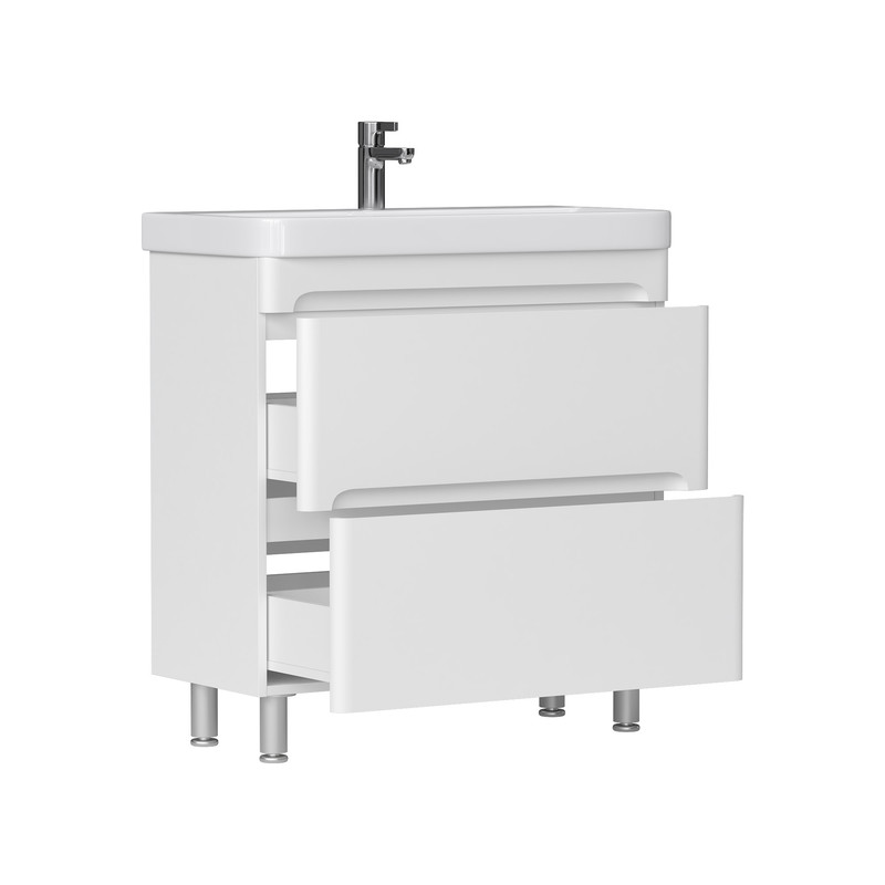 Тумба EQUIL Nice 80 напольная 2 ящ. белая (под раковину 9595-80) Тумба EQUIL Nice 80 напольная 2 ящ. белая (под раковину 9595-80)