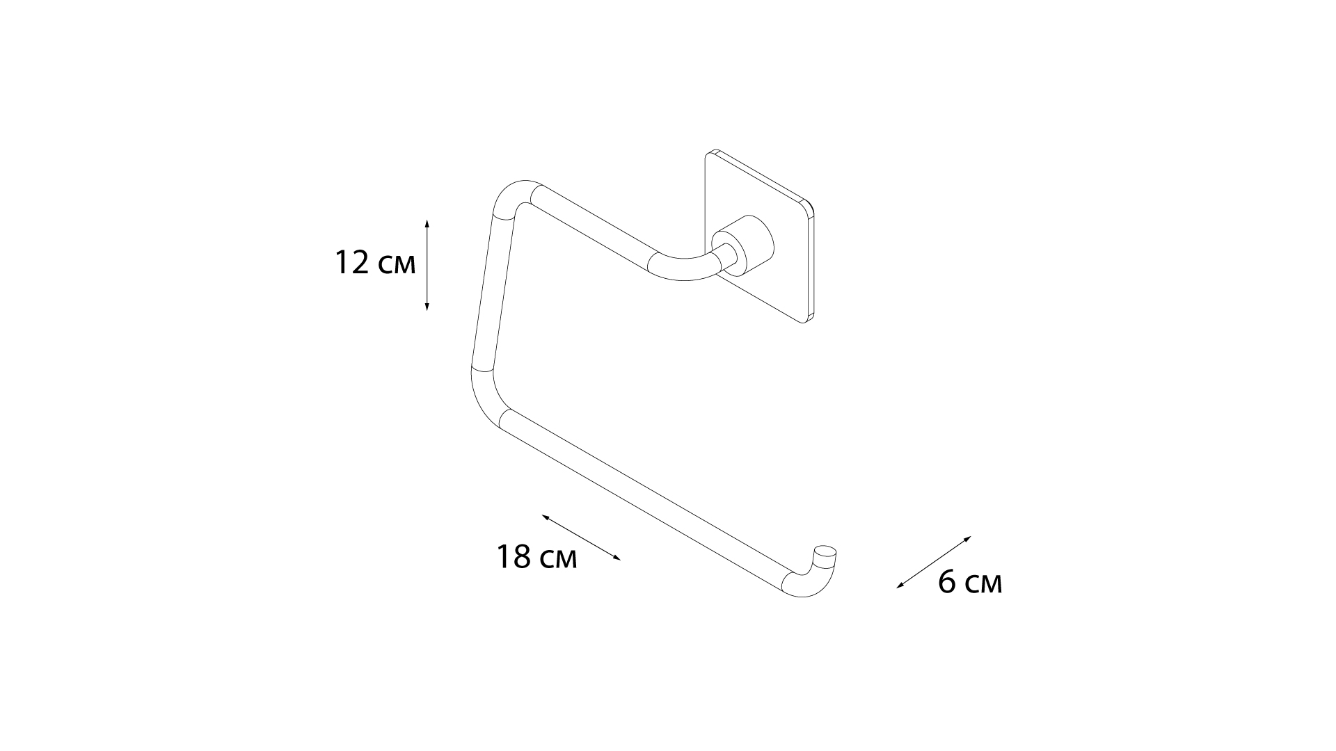 Полотенцедержатель полукольцо FIXSEN Square (FX-93111) Полотенцедержатель полукольцо FIXSEN Square (FX-93111)