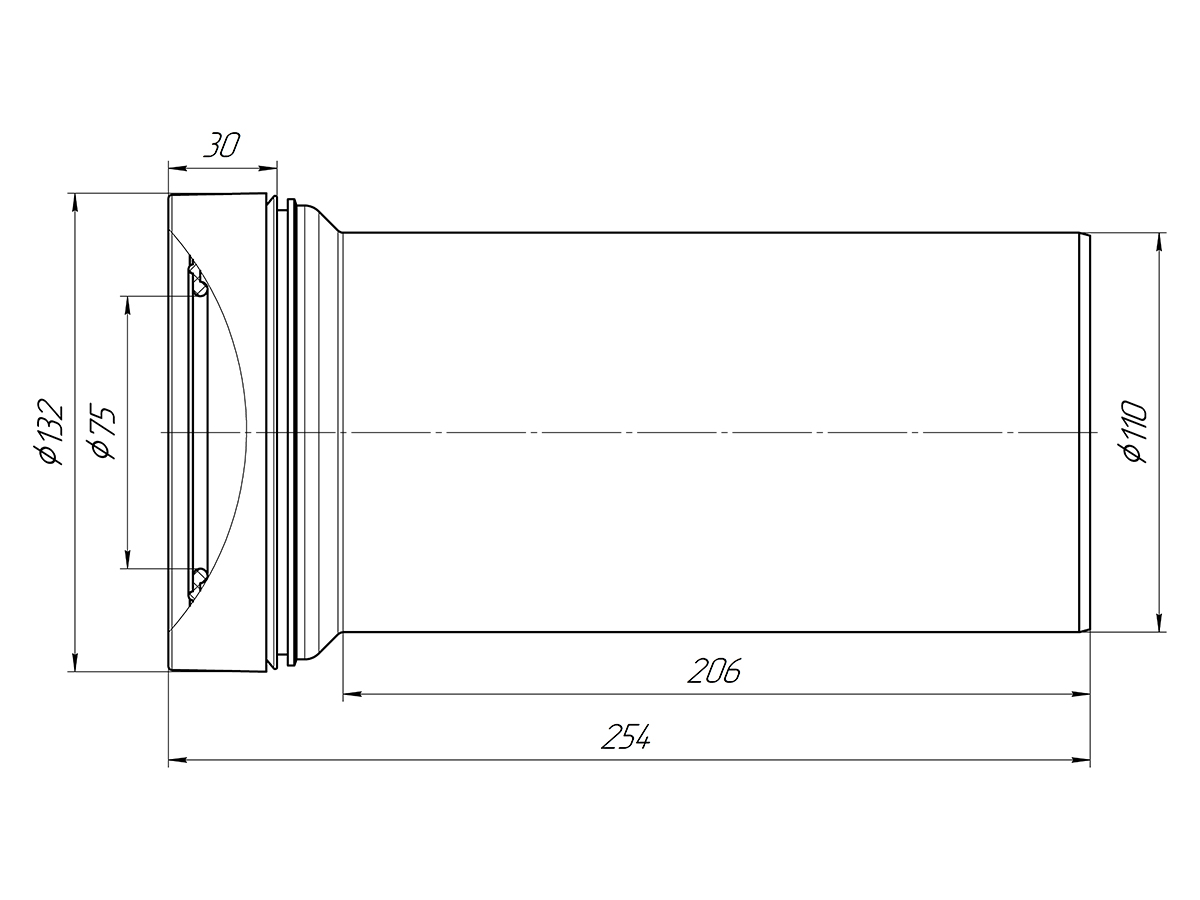 Труба фановая АНИ Пласт W1220 110х250 мм