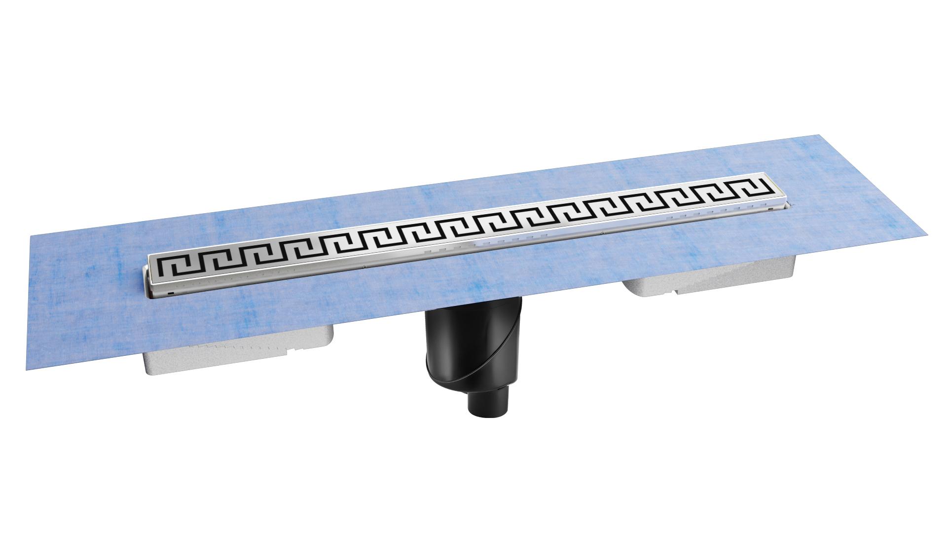 Желоб водосток В1 ANTIK 300, матовый хром, S-сифон D50/105 H50 вертикальный, BERGES