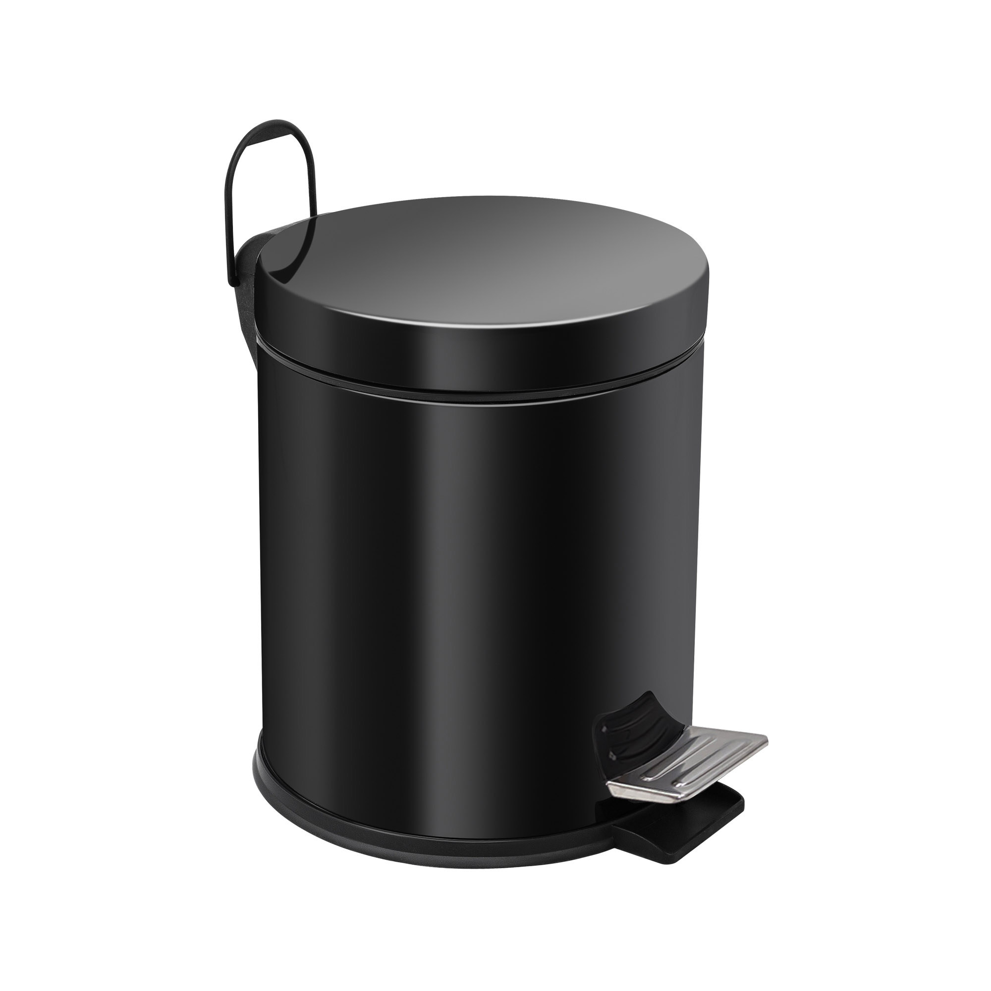 Ведро-контейнер для мусора с педалью 5 л, черное,  BERGES