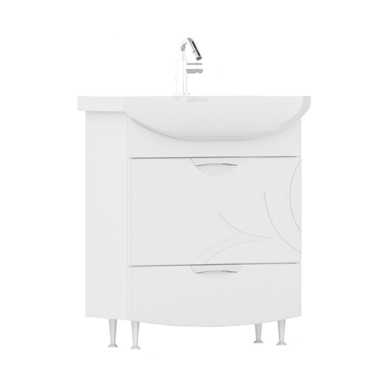 Тумба Adel 70, напольная, 2 ящ., белая (под раковину Балтика 70), VOLNA