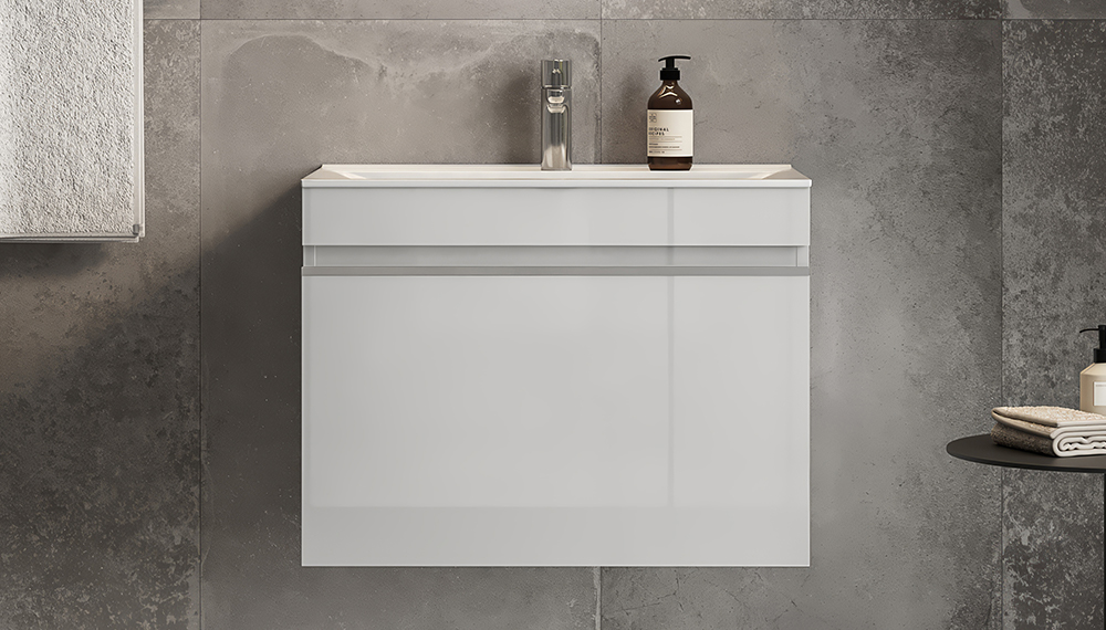 Тумба под раковину VELVEX Pulsus 700-0-1 (Pulsus) навесная белый глянец