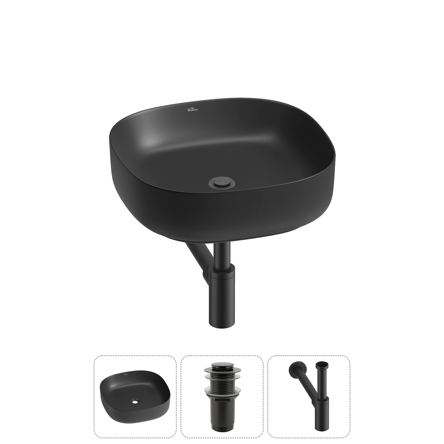 Накладная раковина для ванной комнаты Wellsee Belle Spa 3.0 20212709R в наборе 3 в 1: раковина матов