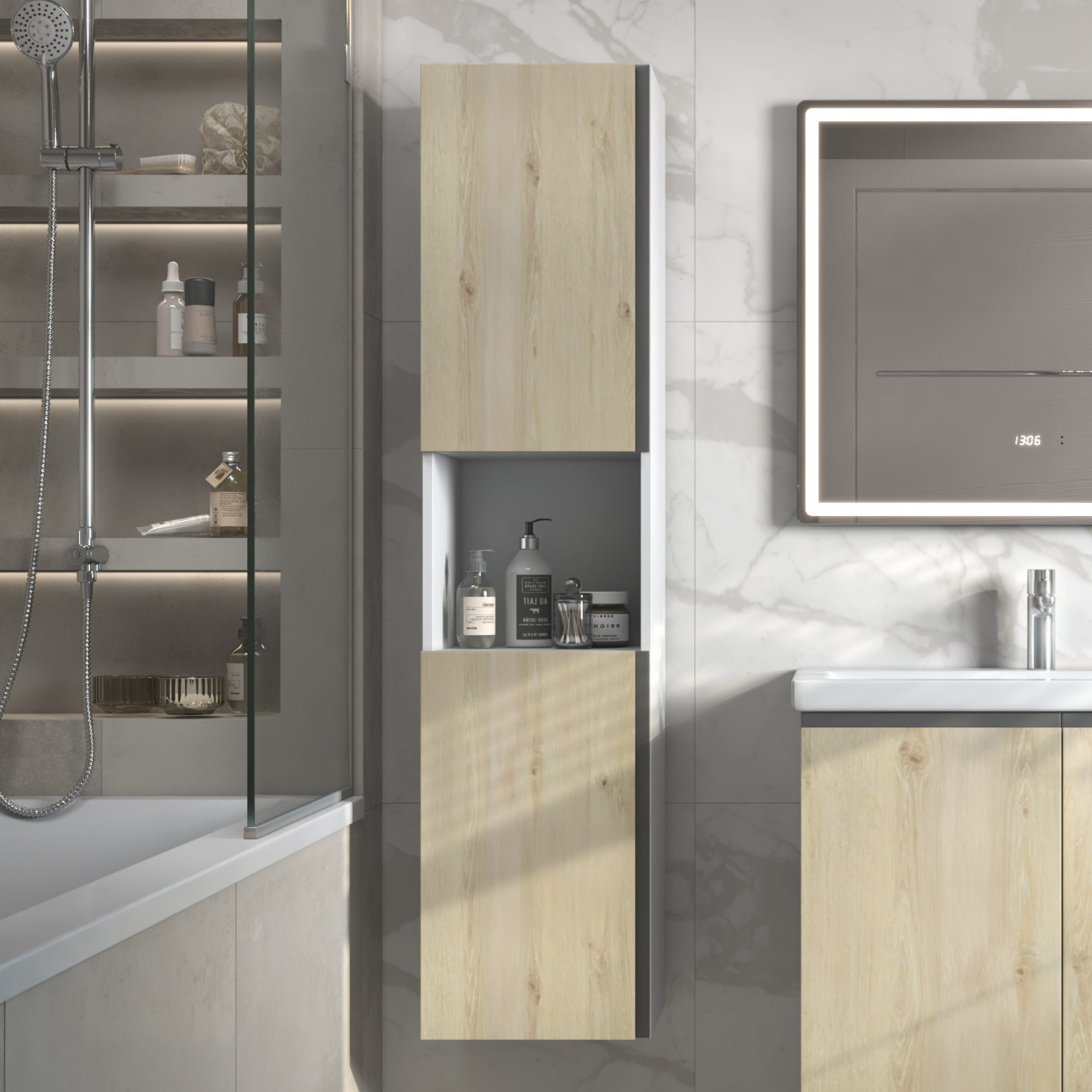 Шкаф-пенал VIGO Yuma 35 подвесной 345 дуб давос