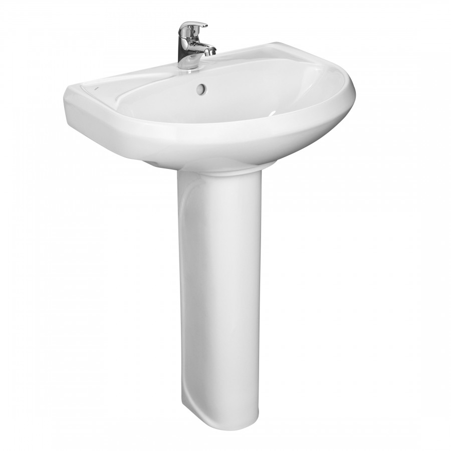 Умывальник "Вест" 57,5 см. с отв., с переливом (хром. кольцо) 1 сорт SANTERI Умывальник "Вест" 57,5 см. с отв., с переливом (хром. кольцо) 1 сорт SANTERI