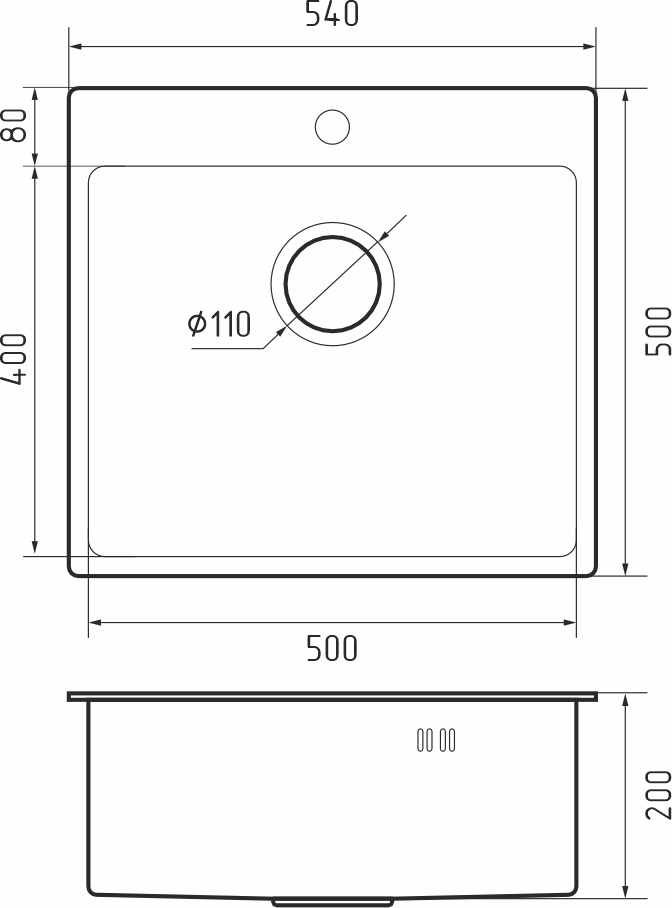 Rivelato Rinox 5450 Мойка нерж.сталь 1 чаша 540*500*200 мм арт.5450 купить оптом и для комплектации объектов в компании «Лаваль».