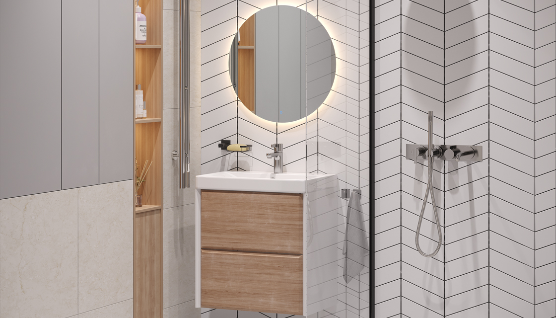 Тумба под раковину VELVEX Гессо/Gesso 600-0-2 (9696) навесная белый матовый/дуб сонома