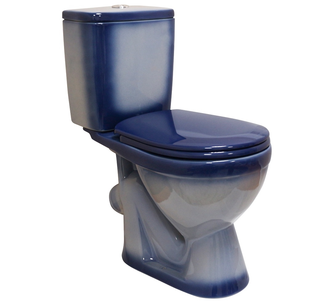 ЛИРА Унитаз-компакт наклон. вып., с арматурой, сиденьем, креплением, синий. ROSA ЛИРА Унитаз-компакт наклон. вып., с арматурой, сиденьем, креплением, синий. ROSA