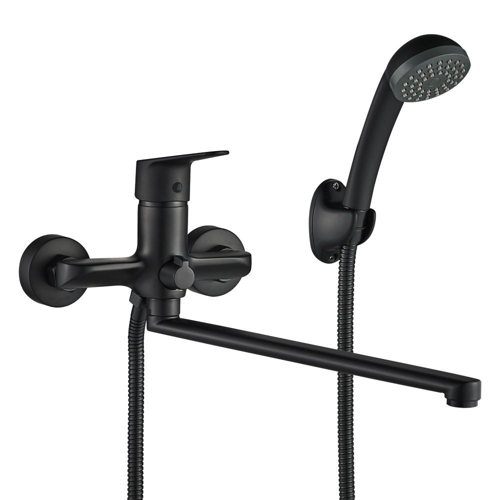 Смеситель для ванны с длинным изливом черный NOVA, NOV03-320Black Смеситель для ванны с длинным изливом черный NOVA, NOV03-320Black