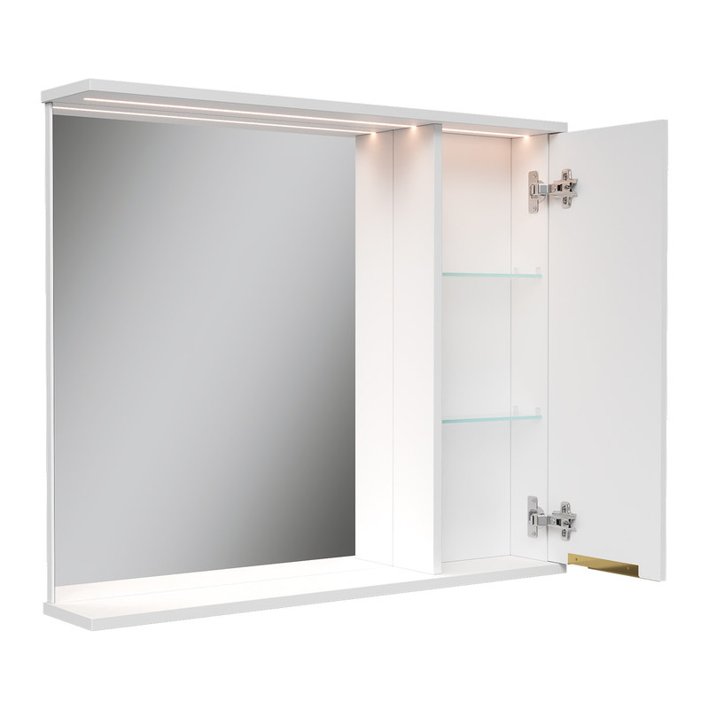 Зеркало-шкаф  LottyGold 80, подвесной, правый, белый, VOLNA