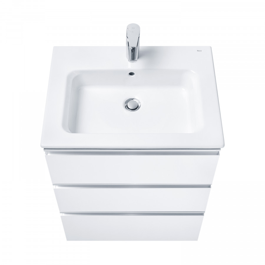 GAP Тумба под раковину GAP 60, белый глянец, 3 ящ., ROCA