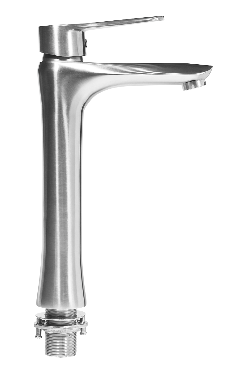 Смеситель для раковины ПРОФСАН ПСМ-300-6 STEEL нержавеющая сталь AISI-304 высокий тип См-УмОЦБА